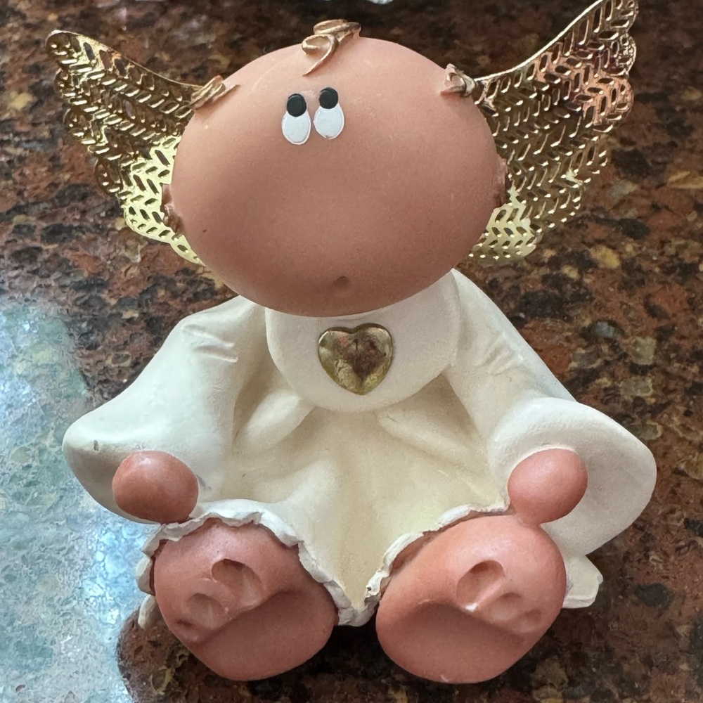 Russ Vintage Gold Winged Angel Figurine
